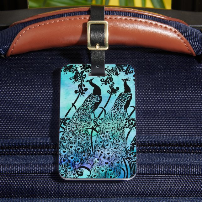 Peacocks Luggage Tag (Front Insitu 2)