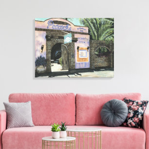 Peacocks Restaurant Painting Cabo San Lucas  Canvas Print