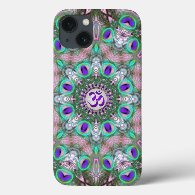 Peacolia Purple Om Symbol iPad Cases (Back)