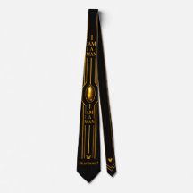 PEAFDOVE® GOLDEN EGG TIE— “I AM A MAN” Noir Luxury