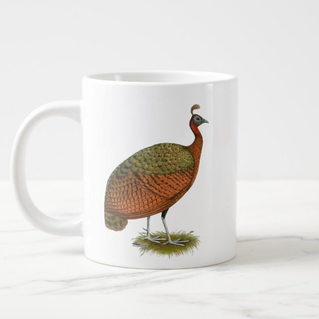 Peafowl:  Congo Peahen Large Coffee Mug (Left)