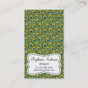 Peafowl Feathers Pattern Business Card