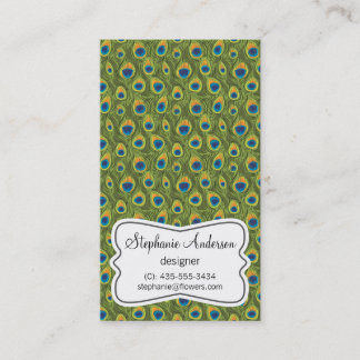 Peafowl Feathers Pattern Business Card