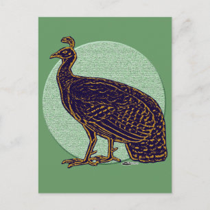 Peafowl: Impressionistic Congo Hen Postcard