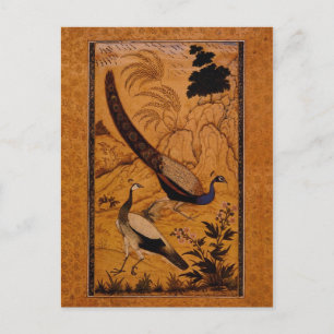 Peafowl in a Landscape by Ustad Mansur Postcard