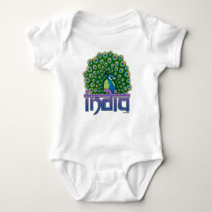 Peafowl of India Baby Bodysuit