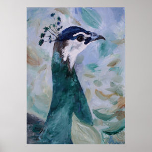 Peahen Portrait Poster