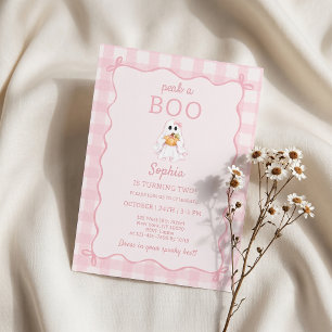 Peak A Boo Cute Ghost Birthday Invitation