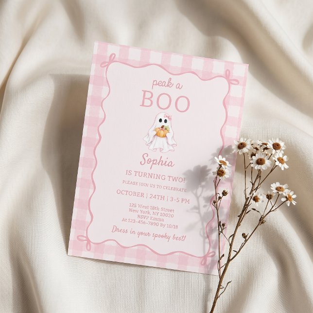 Peak A Boo Cute Ghost Birthday Invitation (Creator Uploaded)