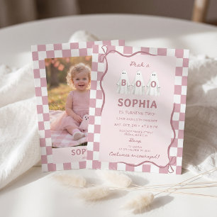 Peak A Boo Girl Ghost Birthday Invitation