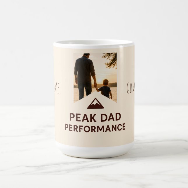 Peak Dad Performance Shirt Funny Father's Day Gift Coffee Mug (Center)