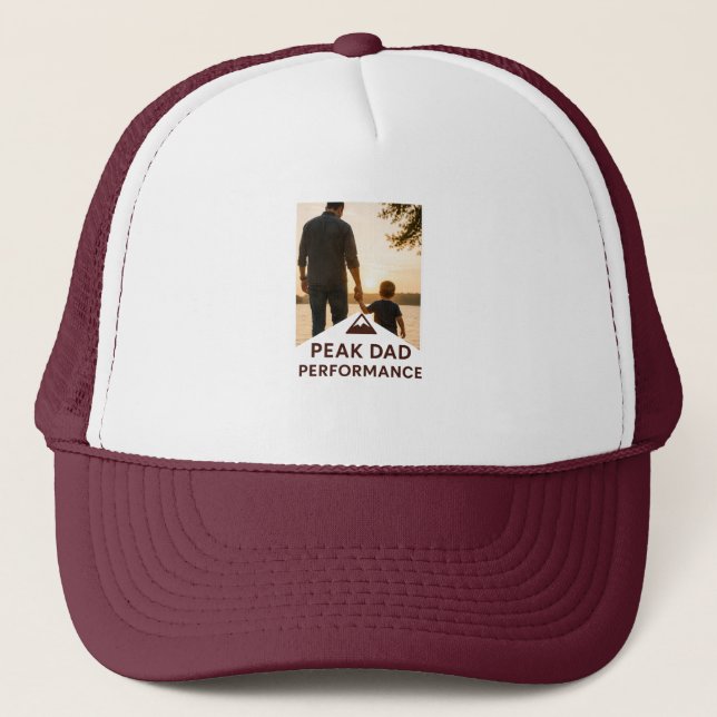 Peak Dad Performance Shirt Funny Father's Day Gift Trucker Hat (Front)