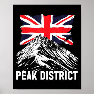 Peak District + British Flag  Poster