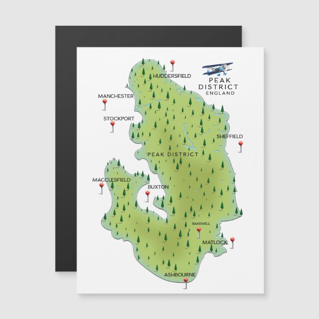 Peak District England Map (Front/Back)