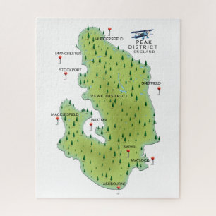 Peak District England Map Jigsaw Puzzle