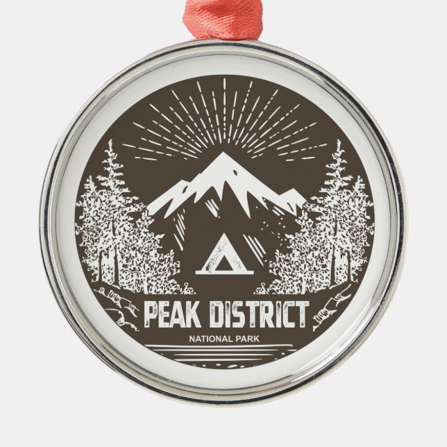 Peak District National Park Metal Tree Decoration (Front)