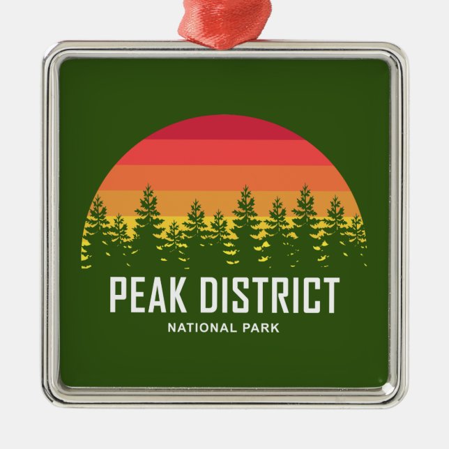 Peak District National Park Metal Tree Decoration (Front)
