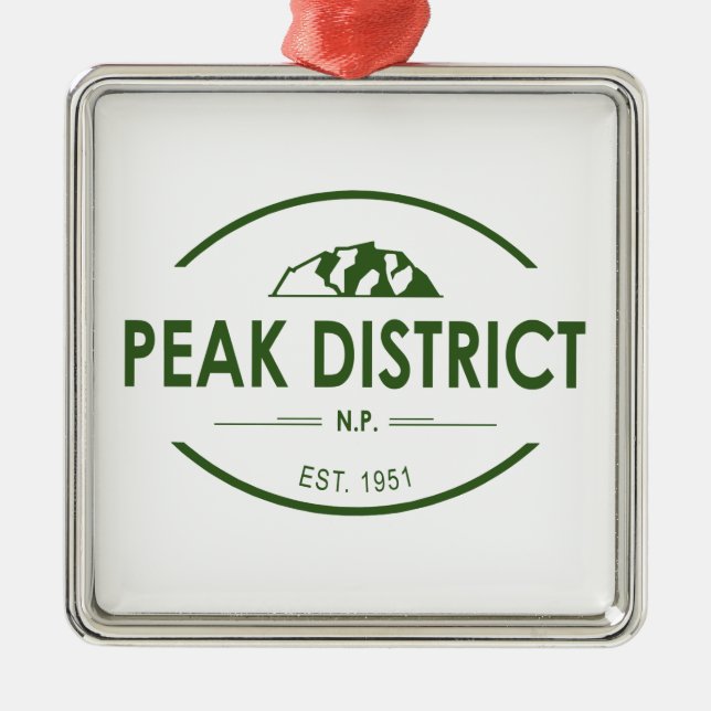 Peak District National Park Metal Tree Decoration (Front)