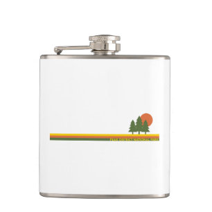 Peak District National Park Pine Trees Sun Hip Flask
