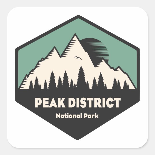Peak District National Park Square Sticker (Front)