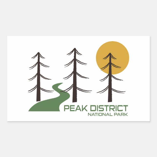 Peak District National Park Trail Rectangular Sticker (Front)
