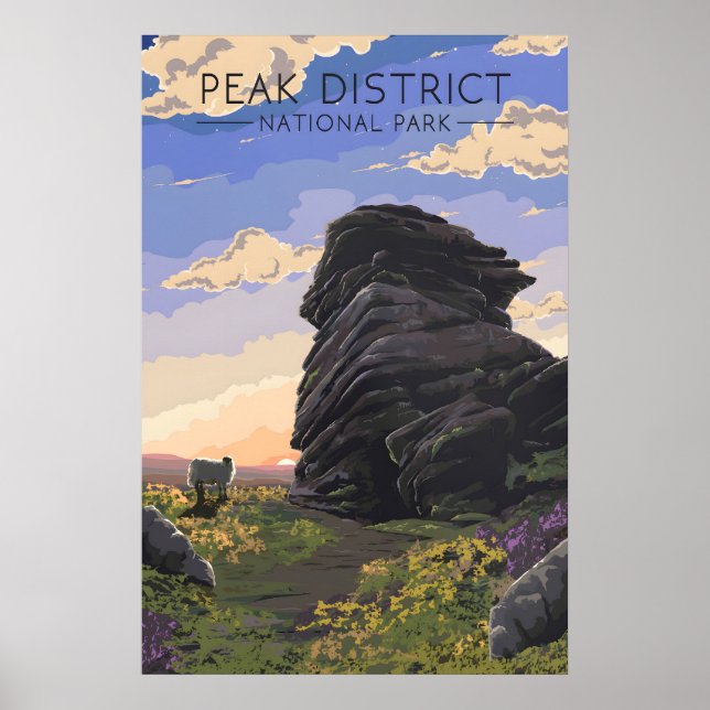 Peak District National Park Travel Poster (Front)