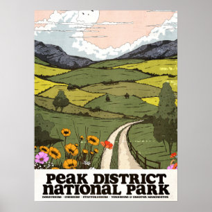 Peak District National Park vintage Travel Poster. Poster