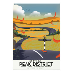 Peak District Road travel poster