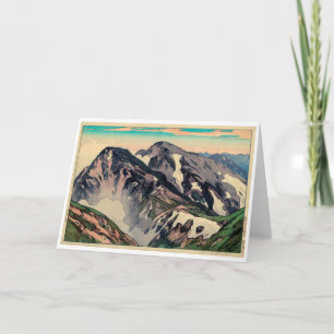 Peak of Shiroumadake, Yoshida, Woodcut Card