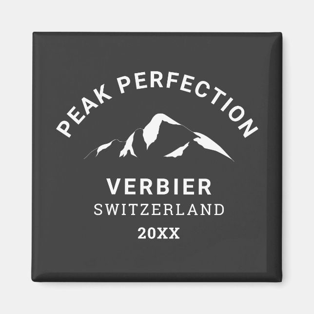 Peak Perfection Winter Ski Snowboard Resort Crest  Magnet (Front)