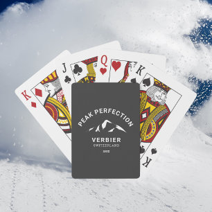 Peak Perfection Winter Ski Snowboard Resort Crest Playing Cards