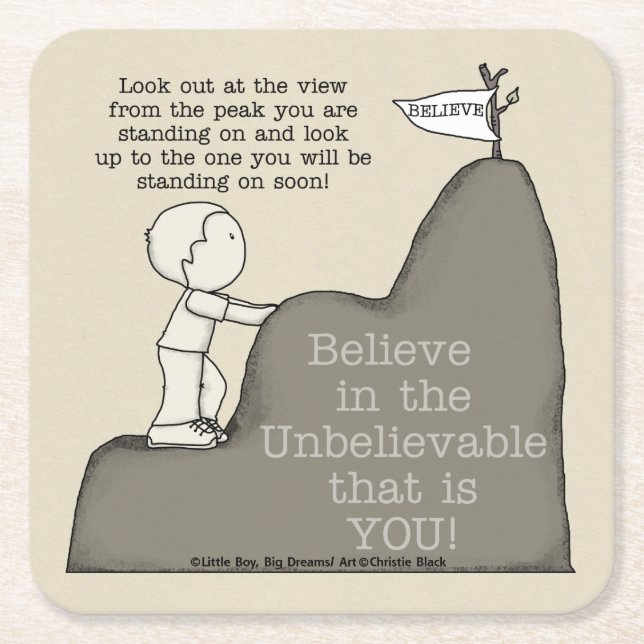 Peak to Peak Square Paper Coaster (Front)