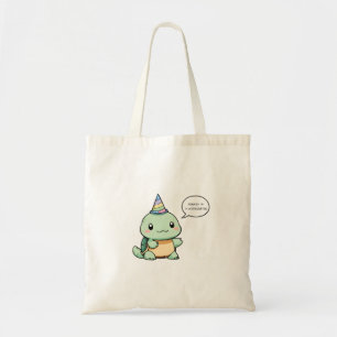 "Peaked In Kindergarten" Funny Turtle Design Tote Bag