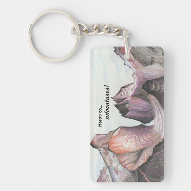 Peaks and Valleys Mountain Range Key Chain (Front)