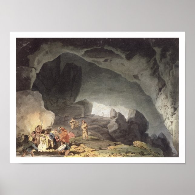Peaks Hole, Derbyshire (color engraving) Poster (Front)