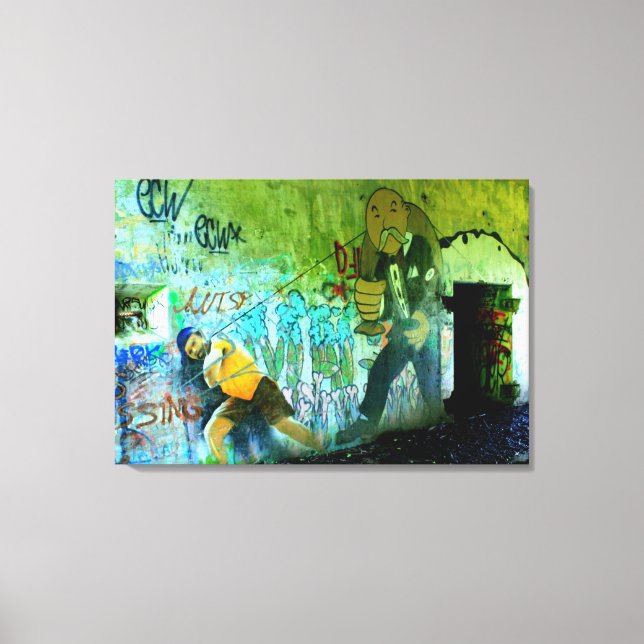 Peaks island graffiti wrapped canvas (Front)