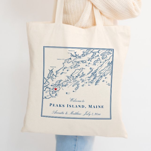 Peaks Island Maine Casco Bay Wedding Welcome Tote Bag (Creator Uploaded)