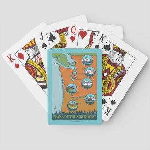 Peaks of the Northwest - 5 Different Mountains Playing Cards