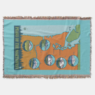 Peaks of the Northwest - 5 Different Mountains Throw Blanket
