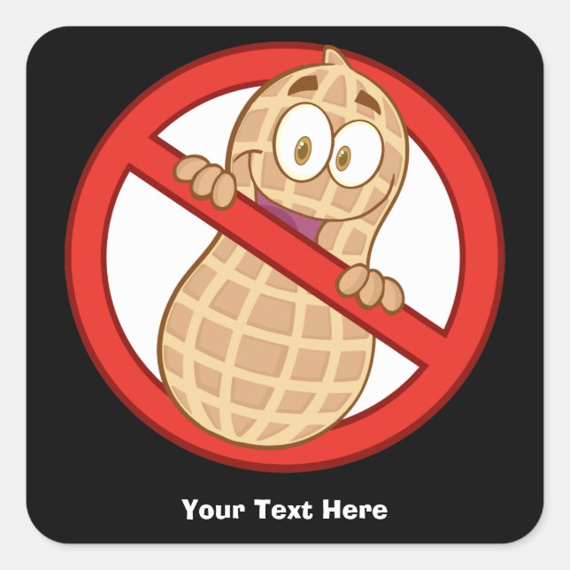 Peanut Allergy 2 (customisable) Square Sticker (Front)