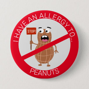 peanut allergy 7.5 cm round badge