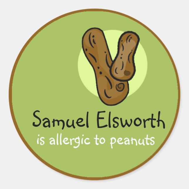 Peanut Allergy Customisable Sticker (Front)