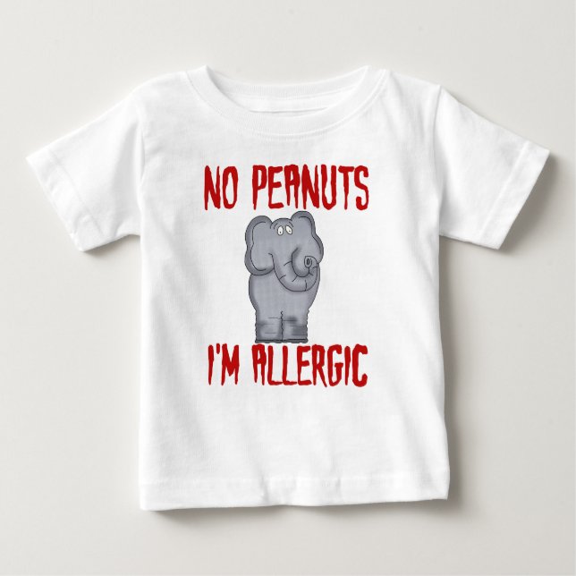 Peanut Allergy Elephant Baby T-Shirt (Front)