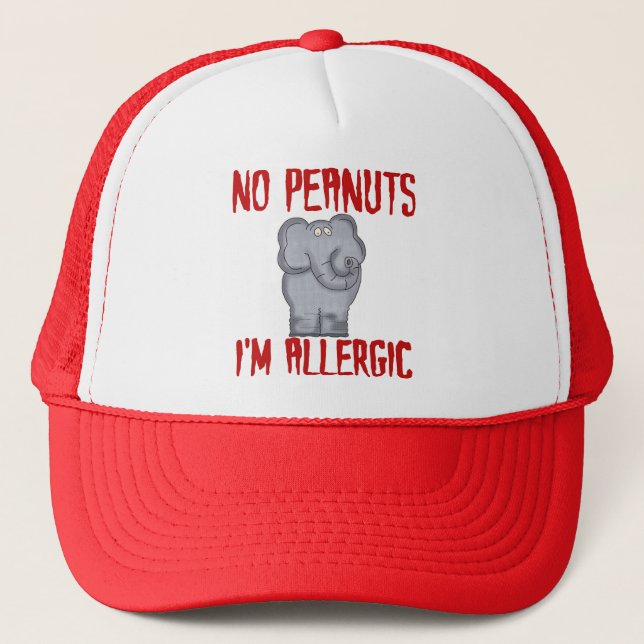 Peanut Allergy Elephant Trucker Hat (Front)
