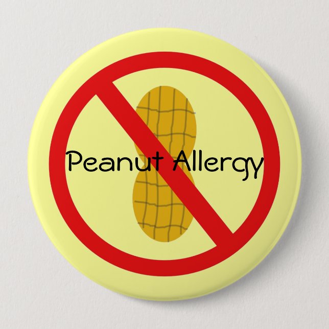 Peanut Allergy Pin in yellow (Front)