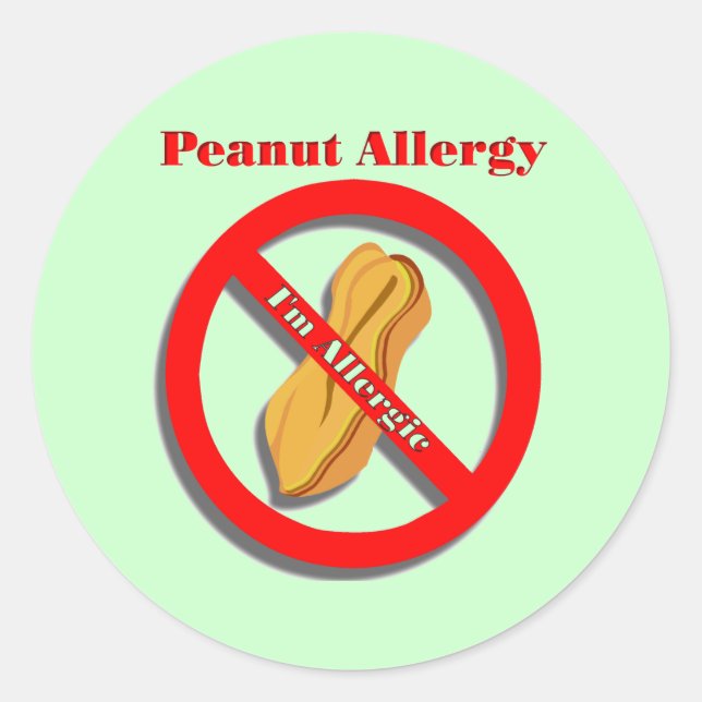 Peanut Allergy Sticker I'm Allergic in Green (Front)