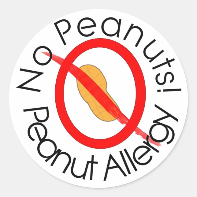 Peanut Allergy Sticker No Peanuts! (Front)