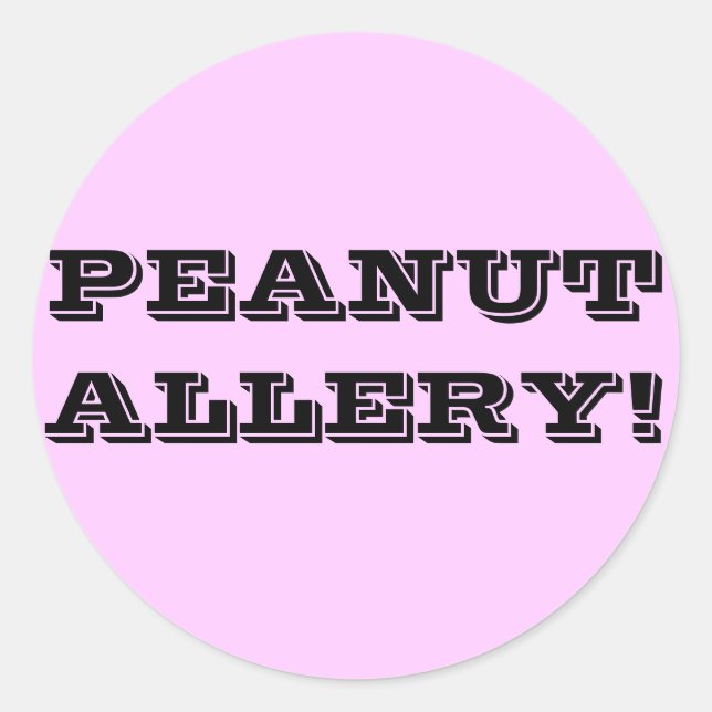 PEANUT ALLERY! CLASSIC ROUND STICKER (Front)