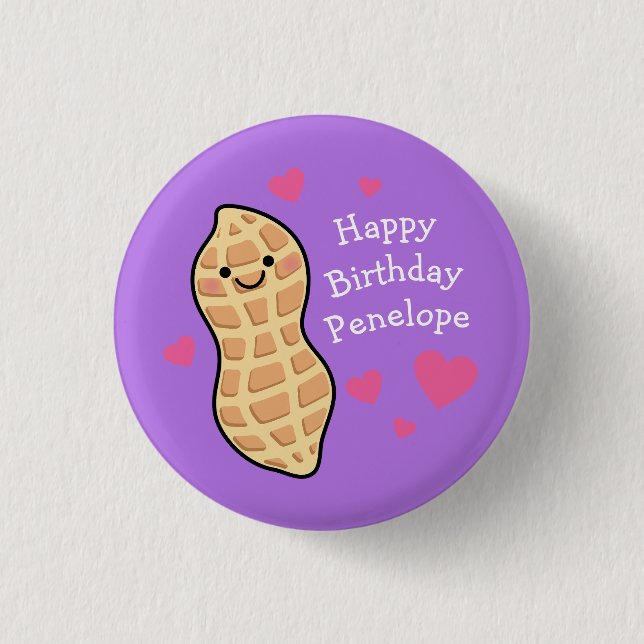 Peanut Birthday Party Cute Kids Cartoon Nut 3 Cm Round Badge (Front)