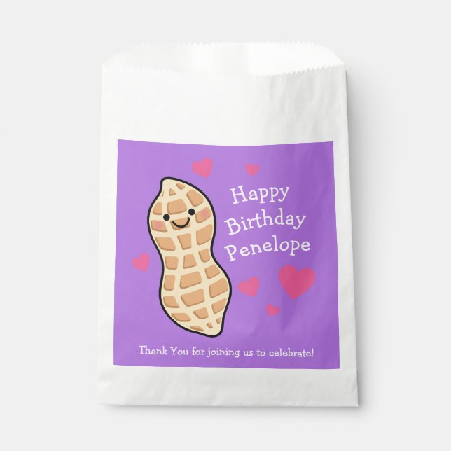 Peanut Birthday Party Cute Kids Cartoon Nut Favour Bags (Front)